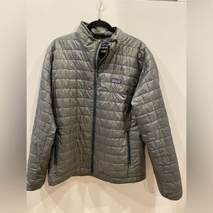 Patagonia men’s nano puff in grey, size L